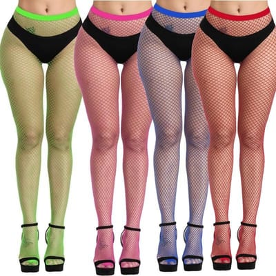 4 Pièces Haut Bas Collants résille Lolita Collants résille Maille Nylon Lingerie moulante Peau Jk Bas résille Taille M Maille One Size(150-185cm) white