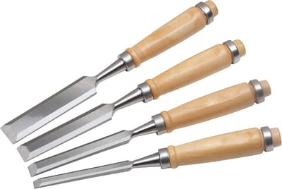 Steekbeitelset Hout - Houtsnijgereedschap Set - Hout Bewerken - Vier Delig - 8-26 mm - Natuurlijk