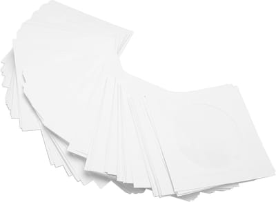 100 Stuks CD/DVD Papieren Hoezen met Flap en Open Venster, Herbruikbare Stofdichte Covers voor 8cm Schijven, Ideaal voor Opslag en Bescherming