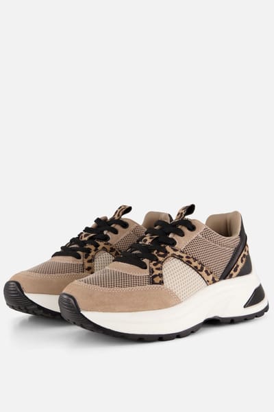 Cellini Leopard Sneakers beige Textiel - Maat 38