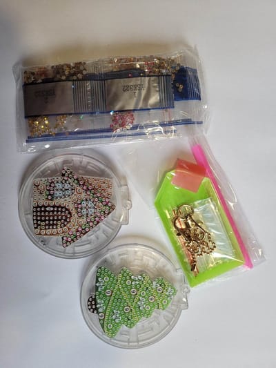 diamond painting - kerstboomversiering - sleutelhanger - doolhof/labyrinth maze game ( 2 stuks ) 322