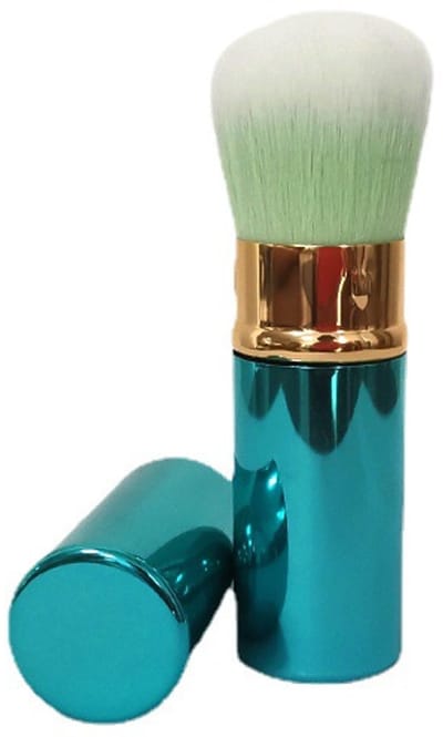 Intrekbare make-upkwast - Intrekbare kwast voor highlighter, blush, bronzer en geperste poeder - Saffierblauw