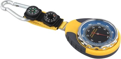 Hoogtemeter Barometer - Weerapparaat Kompas - Outdoor Navigatie - Batterijloos Ontwerp - 60 mm Wijzerplaat - Geel
