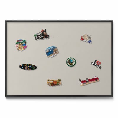 Tulup Magneetbord met Zwarte Frame - Romig Magnetisch Bord in Verschillende Kleuren - 100 cm x 70 cm - Crèmekleur - Memobord voor Keuken - Magnetisch Wandbord - Magnetisch Bord Kindvriendelijk