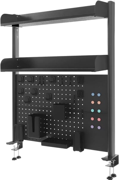 Bureaurek Organizer - Bureau Opbergrek - Bureau Opruimen - In Hoogte Verstelbaar - 95 x 80 x 12.5 cm - Zwart