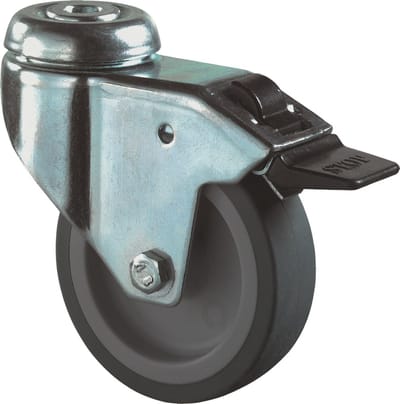 Zwenkwiel 50mm Gegalvaniseerd Rubber Blauw/Grijs Loopvlak+Glijlager - Max 50 Kg - 1520734