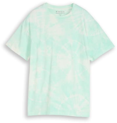 Tom Tailor - Oversized tie-dye T-shirt - Maat 152 - turquoise white tie dye design