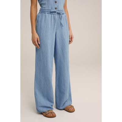We Fashion Trouser Light Blue Maat: W32 | Wijde Broeken Outlet | Dames | Blauw