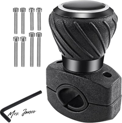 Mrs. Jones Universeel Draaibare Stuurbal Auto Vrachtwagen - Stuurknop Heftruck Grasmaaier Tractor Boot Zwart FAELNK-012 .