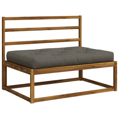 vidaXL - Pallet - Zitkussen - VIANEN - 100% - Polyester - Grijs - 120 - x - 60 - x - 12 - cm