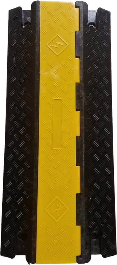 Kabelbrug met klep voor twee kabels - Middelhoge kabelgoot buiten - Kabeldrempel rubber - Kabelmat