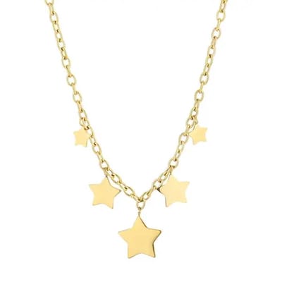 Ketting goud kleurig sterren- stainless steel