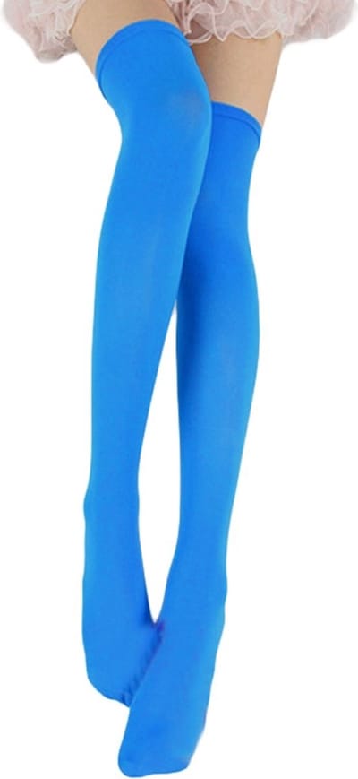Jumada's - Blauwe Overknee Sokken - 54CM Lange Kousen - Stijlvolle Kniesokken in Overknee Design