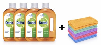 Dettol Allesreiniger 4 x 500ml – Krachtige Hygiëne & Fris Resultaat + 1 x Gratis DRD Microvezeldoek