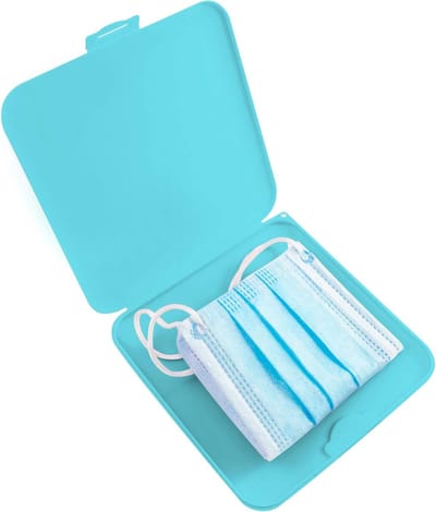 Masker Opbergdoosje - Houders Beschermers - Hygiënisch Masker Dragen - Lichtgewicht Hard Plastic - 1 Stuk - Turquoise