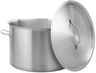 Kookpan - Catering Pan - Extra Grote Soeppan met Deksel - Stockpot - Inductie Geschikt - voor Soep, Pasta & Stoofgerechten - 32L - Ø40 cm - RVS