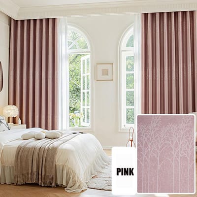 Verdikte jacquard verduisteringsgordijnen woonkamer slaapkamer woondecoratie gordijn W150*H270cm roze