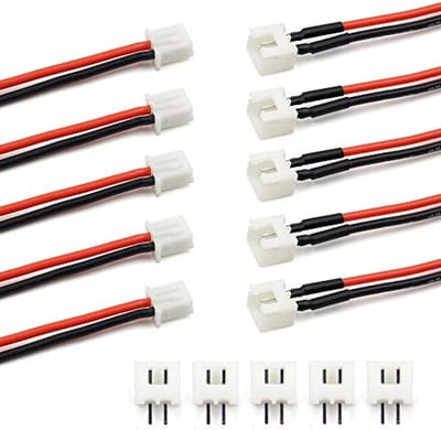 5 Paar 2 Pin Balance Plug Connectoren met 10 cm Siliconen Draad voor 3D Printers en LED Verlichting