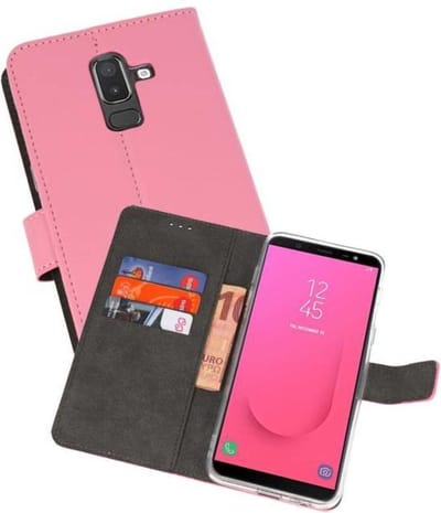 Booktype Telefoonhoesjes - Bookcase Hoesje - Wallet Case - Geschikt voor Samsung Galaxy J8 - Roze