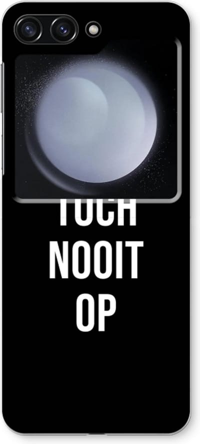 Case Company® - Hoesje geschikt voor Samsung Galaxy Z Flip5 hoesje - Ik pak nooit op - Zwart - Soft Cover Telefoonhoesje - Bescherming aan alle Kanten en Schermrand