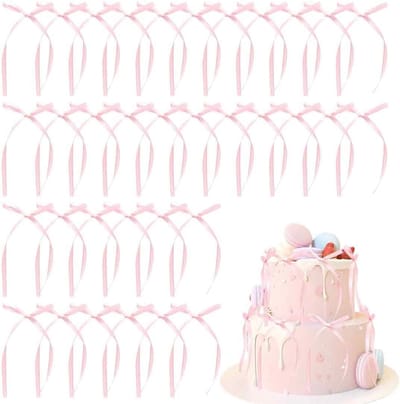 Cake decoraties 50 stuks - roze wedding cake versiering - elegante strik - SnelShoppen