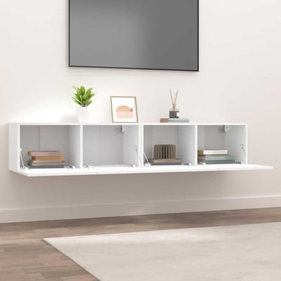 vidaXL - Tv-meubels - 2 - st - 80x30x30 - cm - bewerkt - hout - wit