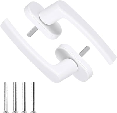 Vensterbeveiliging, raamslot, raamgrepen, wit, raamgrendel, inbraakbeveiliging, stabiele zwenkgrendel, extra vergrendeling, voor UPVC ramen, balkondeuren, 2 stuks