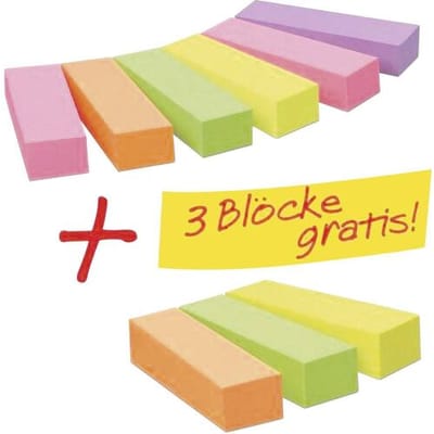 Post-it Plakindex 670-6+3 15 mm x 50 mm Neon-pink, Neon-groen, Neon-geel, Neon-oranje, Violet 900 vellen