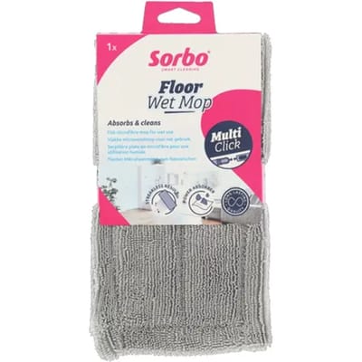 Sorbo Floor Wet Mop - Microvezel Dweil - Wasbaar en Herbruikbaar - Compatibel met Multi-Click - 1 Stuk