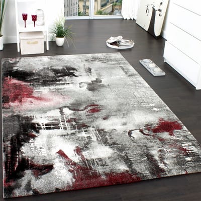 Paco Home Vloerkleed Modern Designervloerkleed Canvaslook Gemêleerd Grijs/Rood/Crème 200x290 cm