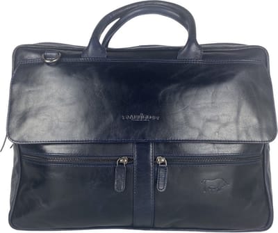 Laptoptas - Blauw Leer - Werktas Heren - Werktas Dames - Aktetas – Schooltas Jongen - 17 Inch laptop