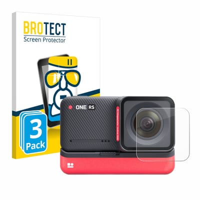 Screenprotector 3 Stuks voor Insta360 One RS 4K Edition (Lens) Beschermglas transparant