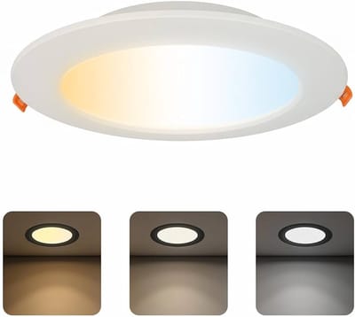 WAFEEL -LED Downlight - Inbouw Rond 18W - CCT - Aanpasbare licht kleuren - 3000K/4000K/6000K - 2450 Lumen - Mat Wit - Ø170mm - IP54 - Binnen/Buiten