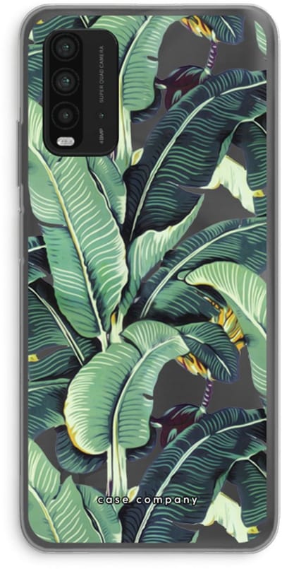 Case Company® - Hoesje geschikt voor Xiaomi Redmi 9T hoesje - Bananenbladeren - Soft Cover Telefoonhoesje - Bescherming aan alle Kanten en Schermrand