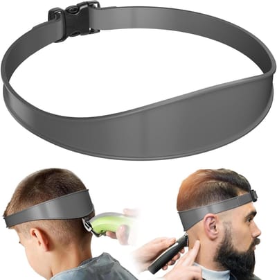 Haar Trimmer Sjabloon - Neklijn Scheerhulp - Thuis Kapsel Onderhoud - Verstelbare Pasvorm - 7.39 x 6.81 cm - Zwart