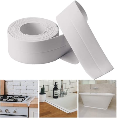 Allecto - Zelfklevende Sealing Strip - Waterdichte Badkamer Afwerking - Wit - Keuken Afwerking - Ideaal voor Vochtige Ruimtes - 3.2M
