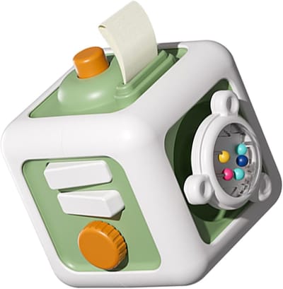 Drukte Kubus Speelgoed - Activiteit Kubus - Cognitieve Ontwikkeling - Multifunctionele Leerervaring - 15.9 x 13.2 cm - Groen