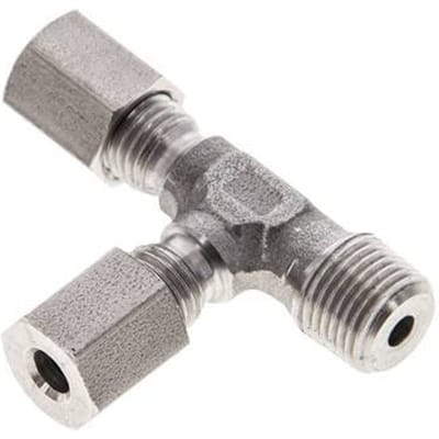 4LL & R1/8'' RVS L-vorm Snijringkoppeling Buitendraad 100bar ISO 8434-1