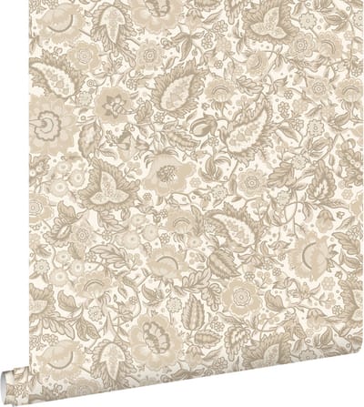 ESTAhome behang vintage bloemen beige en bruin - 50 x 900 cm - 132238