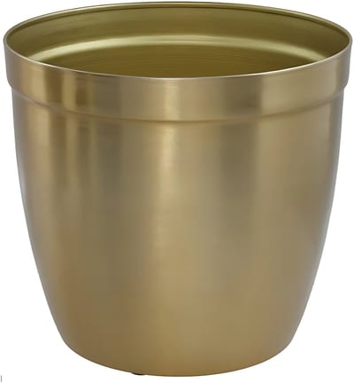 Gerimport bloempot Gea - goud - D23 cm - H21 cm - metaal - tuindecoratie