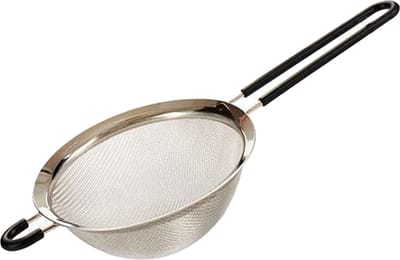 RVS zeef met zwart handvat 35 x 16 cm- Keukenzeef - Keukenvergiet