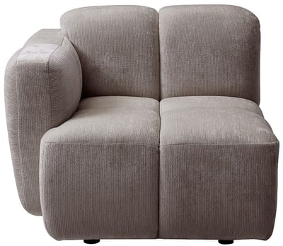 Vente-unique Hoekkruk links in getextureerde taupe stof CARLIVI
