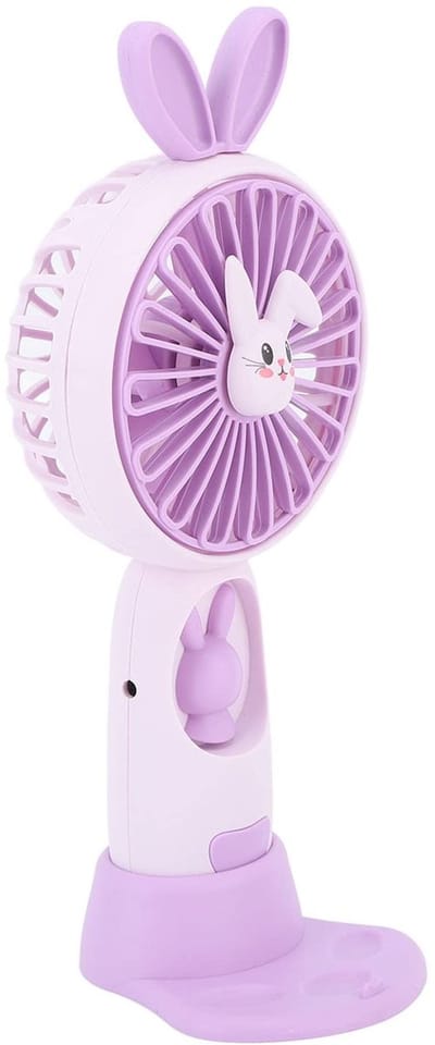 Allecto - Miniventilator - Handventilator - Geluidloos en krachtig - Paars - Oplaadbare zakventilator - Ideaal voor thuis en onderweg - Schattig ca...