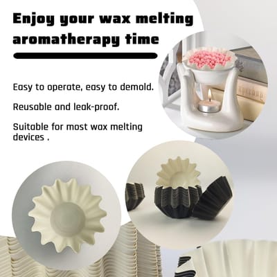 Dailygoods - TooGet 200 Stuks Wax Melt Liners Herbruikbare Wax Melt Warmer Liners Kaars Smelt Papier Cup Liner voor Waxen Melters Brand, Geurkaarsen, Kaarsenwarmers, Elektrische Waxing Warmers