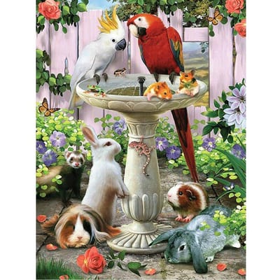 Peinture diamant 5D à faire soi-même, broderie de paradis d'animaux, point de croix, strass, mosaïque, décoration d'intérieur 20X30CM gray