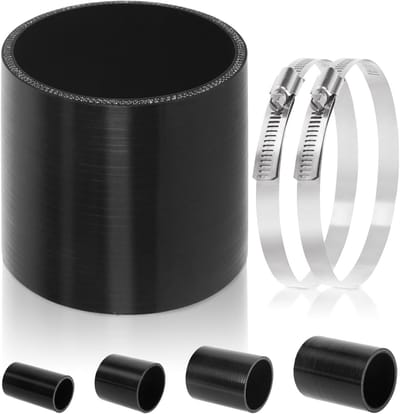 4" ID rechte koppeling siliconen slang van 10 cm lengte, 4-laags versterkt, met 2 RVS T-boutklemmen voor turbo, intercooler en inlaat toepassingen