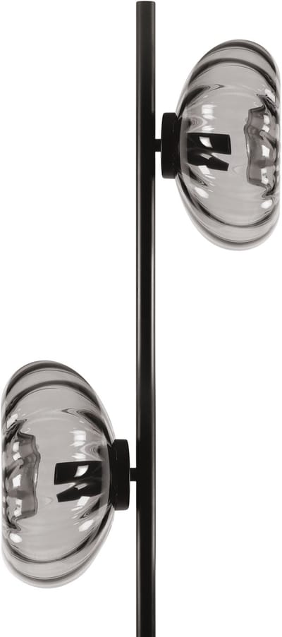 OSRAM DECOR Rookglas Vloerlamp, Zwart Metalen rookglas, 2x E14 Versie, moderne uitstraling