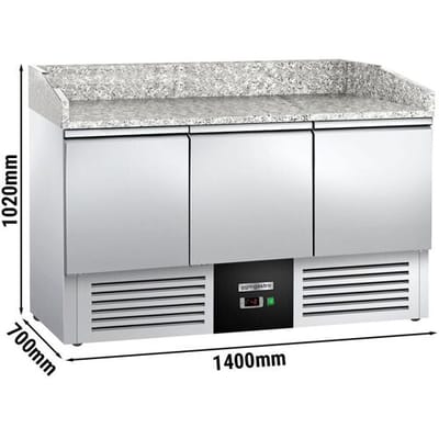 GGM Gastro Pizzakühltisch PREMIUM - 1400x700mm - 3 Türen Zilver