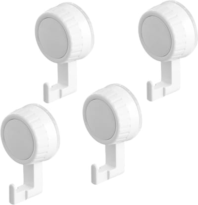 Set van 4 Zuignap Haken zonder Boren, Herbruikbaar, Waterdicht en Sterk tot 2kg, Perfect voor Badkamer, Keuken en Glasoppervlakken