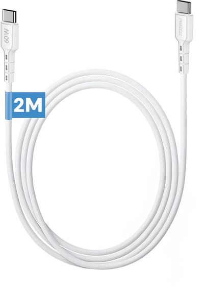 Usb C kabel 2m - Usb C naar usb C - 65w fast charge & 480mbps data - Flexibel kunststof - Phreeze